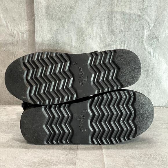 STYLE & CO Women's Black Leather Faux Fur Maevee Pull-On Winter Booties SZ 10 - Picture 6 of 9